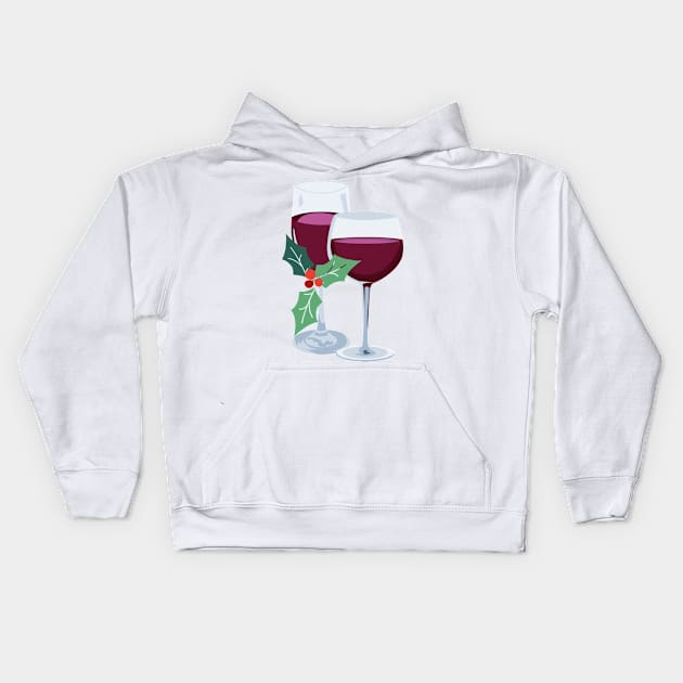 Wine and Holly Kids Hoodie by SWON Design